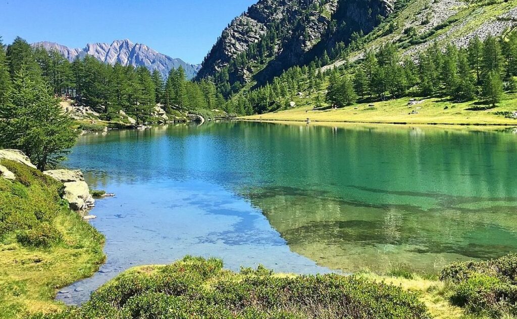 lago di arpy morgex con bambini